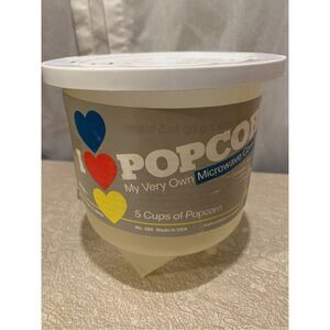 Microwave Popcorn Popper INGRID-Vintage 5 Cup Maker w/Lid and Label